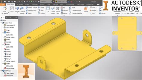 autodesk inventor stamped sheet metal part create|Autodesk Inventor sheet metal tutorial.